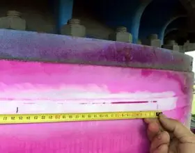 NDT - PT inspection of weld seam (tower flange)