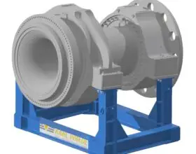 CAD-Modell Transportrahmen mit Rotorwellen-Baugruppe