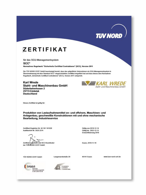 certificate TÜV SGU-SCC