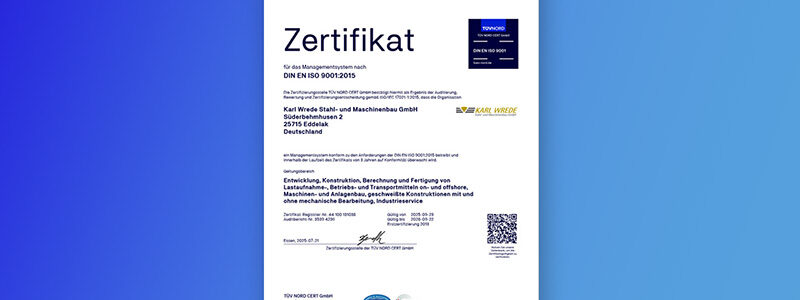 DIN EN ISO 9001:2015: Erfolgreiche Rezertifizierung unseres Qualitätsmanagmentsystems