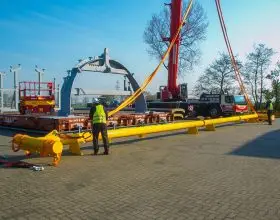 spreader and pre-assembly installation segmented steel pipe tower