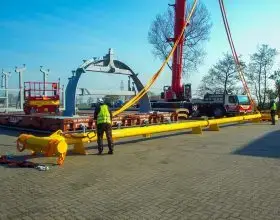 spreader for segmented steel pipe towers
