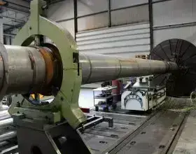 turning of cooling drum - 8,500 mm length